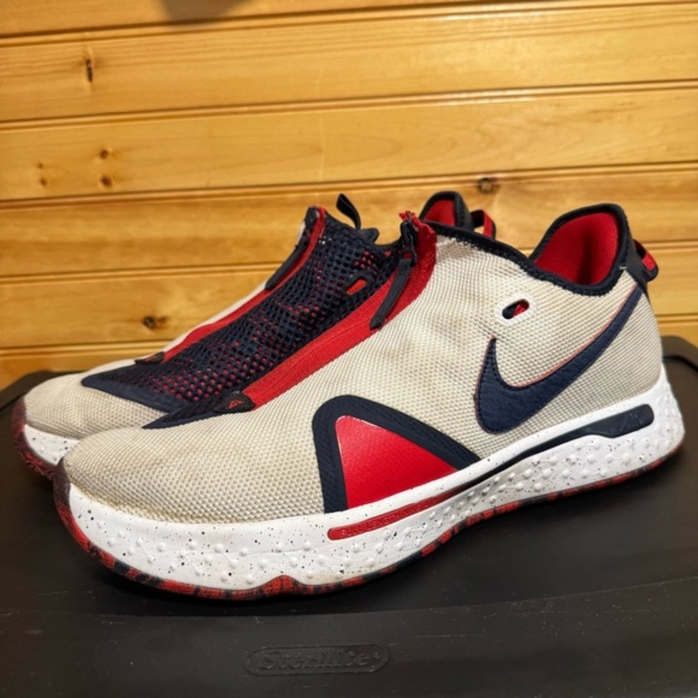 Nike PG 4 Paul George 'USA' Mens Shoes White/Obsidian-Red CD5079 101 Size 14